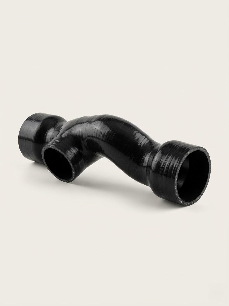 Real black formed silicone hose with multi-bend routing
